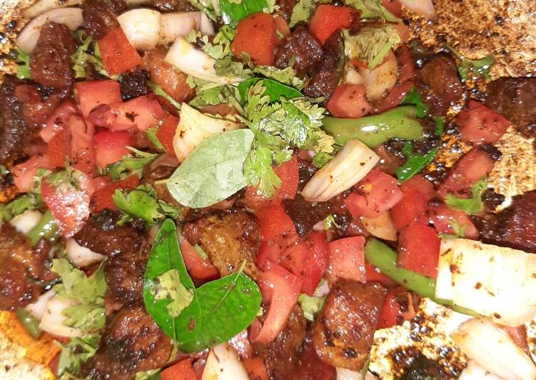 Simple Way to Prepare Speedy Mutton fry kadak with raw veggies