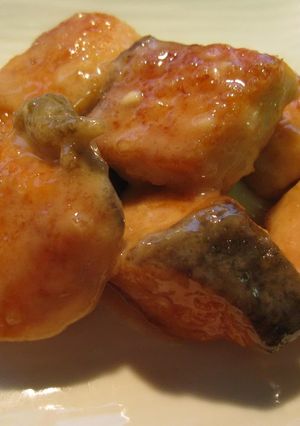 A picture of Salmon Cooked In Mayonnaise - For Bento.