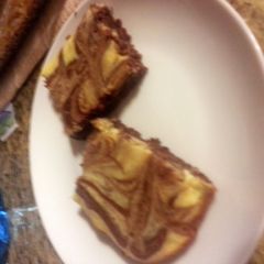 Cream cheese marbled brownies A picture of Cream cheese marbled brownies.