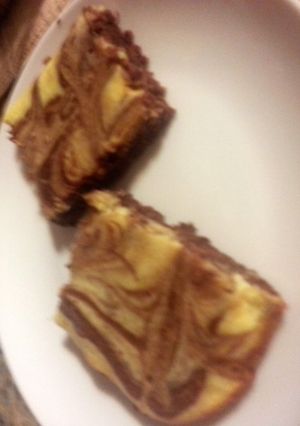 A picture of Cream cheese marbled brownies.