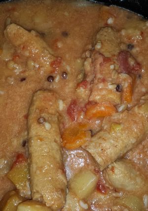 A picture of Sausage soup / casserole.