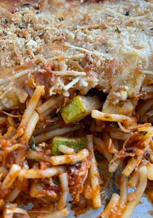 A picture of Chicken Parmesan casserole.