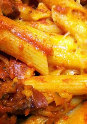A picture of Baked Penne And Sausage.