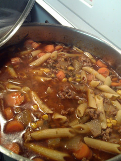 A picture of Hamburger soup.