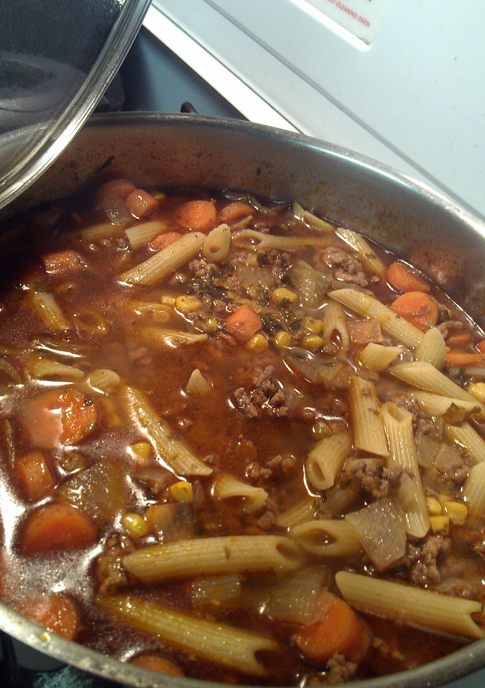 A picture of Hamburger soup.