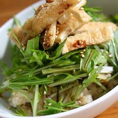 A picture of A Beginner's Macrobiotic Dish: Mizuna on Brown Rice.