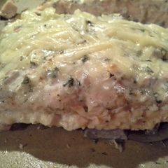 Asiago Baked Salmon A picture of Asiago Baked Salmon.