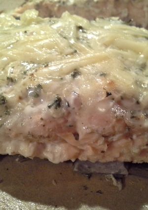 A picture of Asiago Baked Salmon.