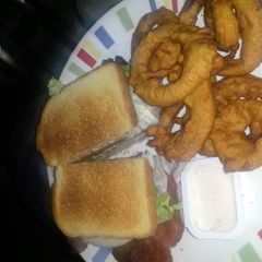 A picture of Pyro's Bar & Grill club sandwich.