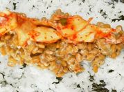 A picture of sushi rolls