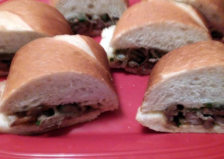 Kelsey's deluxe Philly cheese steaks