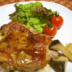 A picture of Sauteed Chicken Thigh with Butter and Soy Sauce.