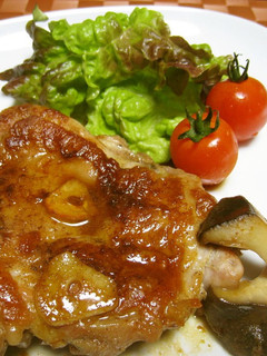 A picture of Sauteed Chicken Thigh with Butter and Soy Sauce.