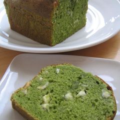 Matcha Milk Pound Cake with White Chocolate A picture of Matcha Milk Pound Cake with White Chocolate.