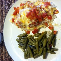 A picture of Cheesy Rotel Chicken Bake.