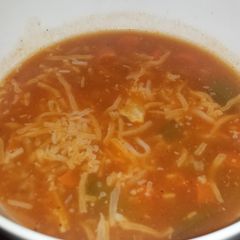 A picture of Southwest chicken and rice soup.