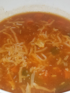 A picture of Southwest chicken and rice soup.