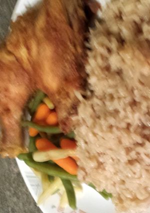 A picture of Brown rice oven baked.