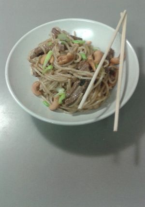 A picture of Asian Beef Noodle Stirfry.