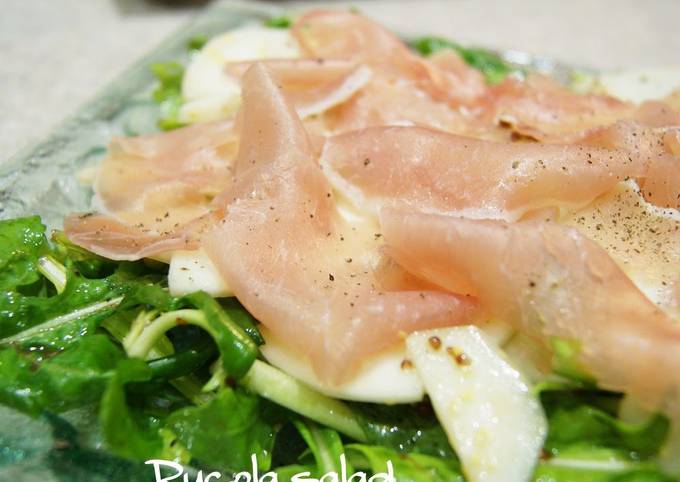 Turnip, Cured Ham and Arugula Salad