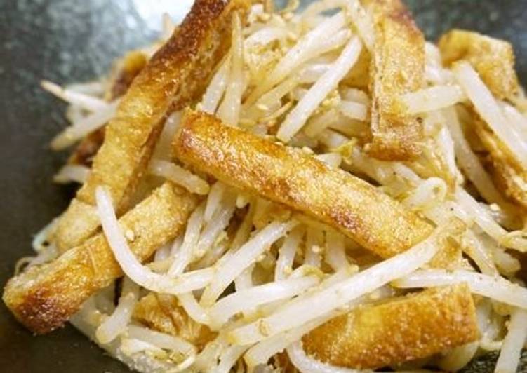 Recipe of Any-night-of-the-week Deep Fried Tofu and Bean Sprout with Sesame Seed Sauce