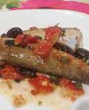Merluzzo al Forno con Pomodorini Freschi, Olive Nere e Capperi