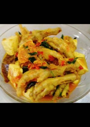 Foto resep Ceker pedas tahu kuning