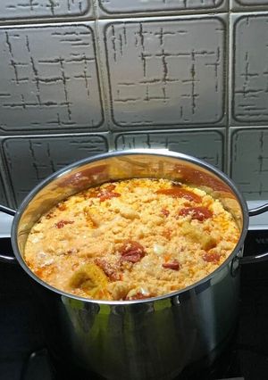 Hình của món Bún riêu chế biến.