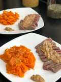Bavette d’aloyau sauce échalote vinaigre et juliennes de carottes