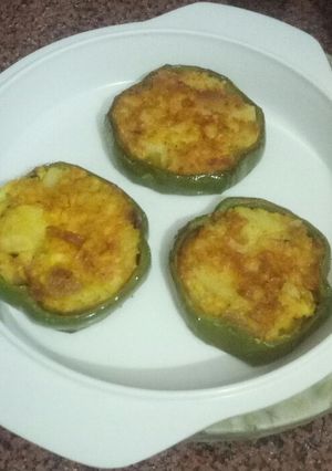 A picture of Shimla mirch and paneer tikki.