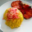 Mangu o puré de plátanos con cebollas
