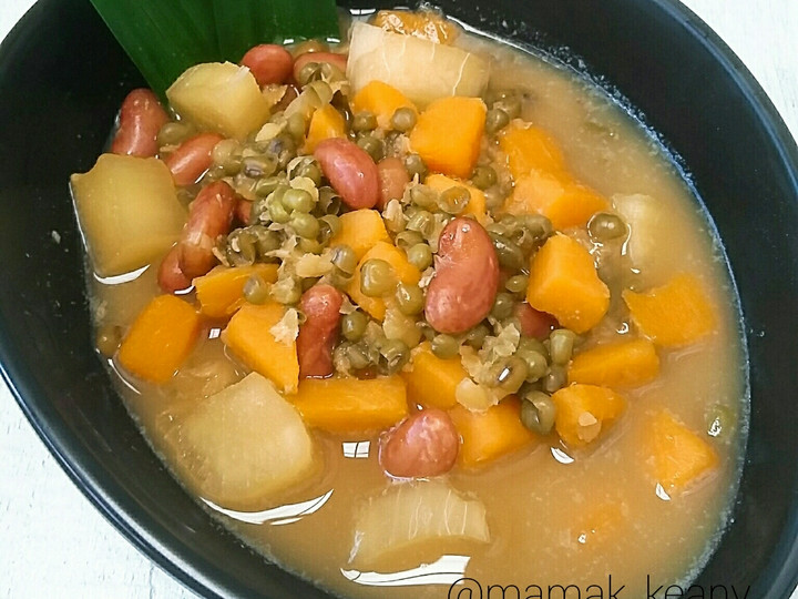 Resep Kolak Campur (Kacang Ijo, Kacang Merah, Ubi rambat, Singkong, Jagung) yang Lezat Sekali