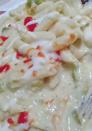 صورة لوصفة مكرونة بالوايت صوص