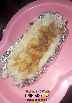 Foto resep Nasi bakar tumis dori (MPASI)