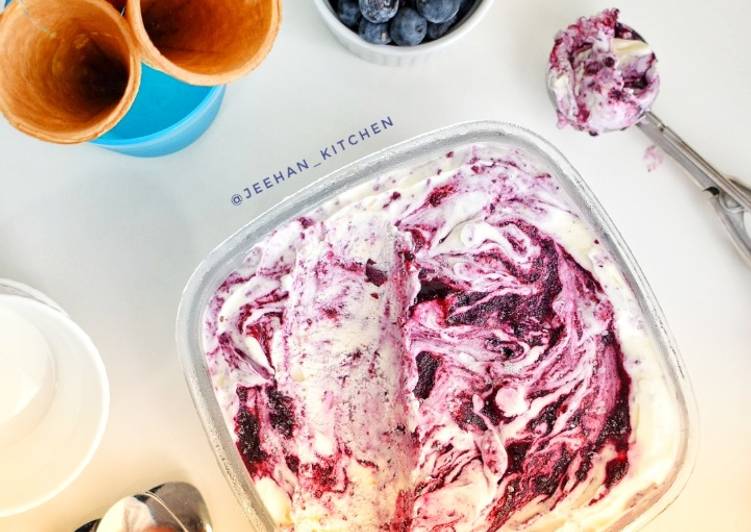 Bagaimana Menyiapkan Blueberry Cheesecake Ice Cream Anti Gagal