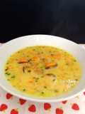 Sopa de verduras y mejillones