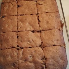 A picture of peanut butter banana Chocolate chip cookie bars.