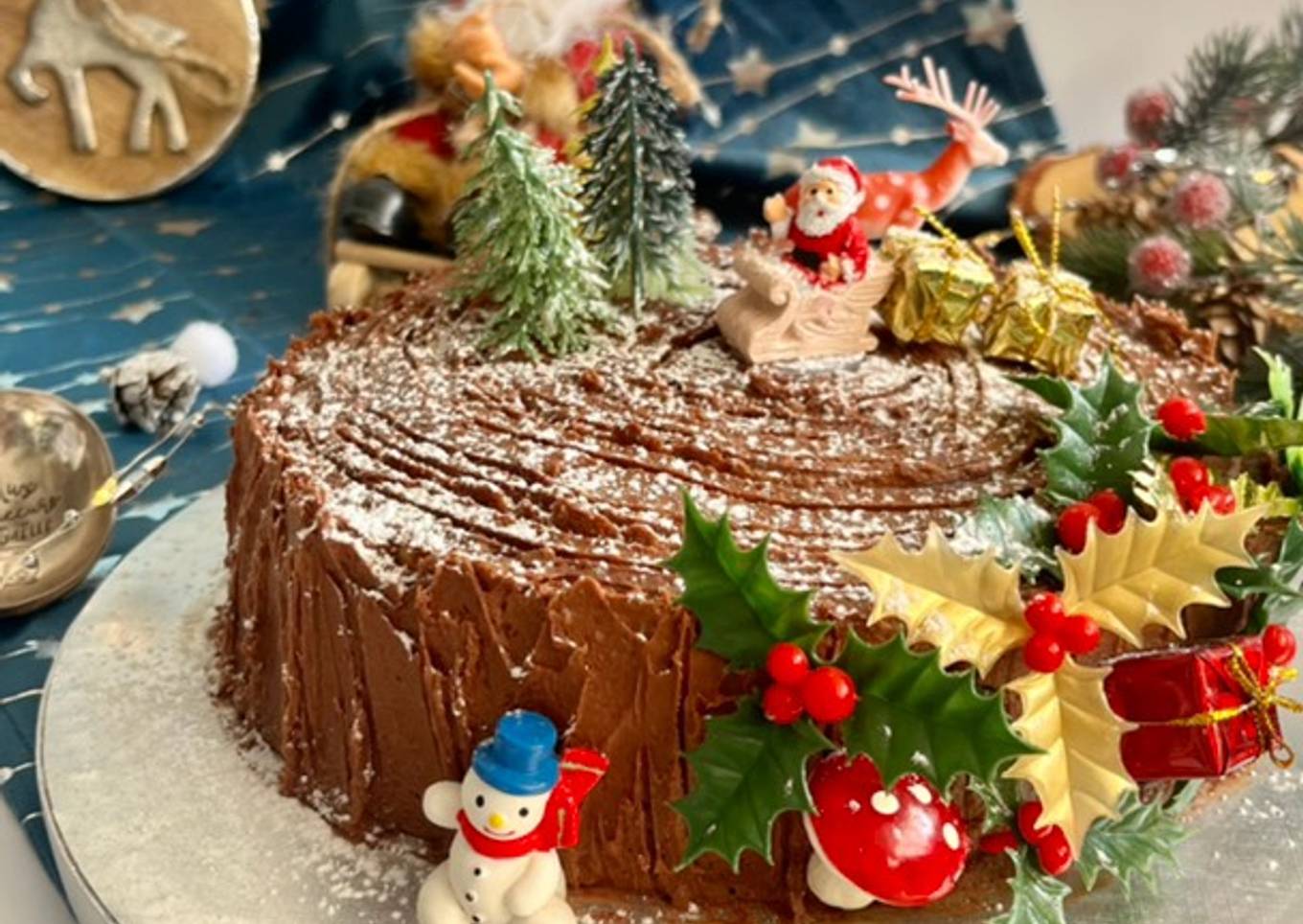 Bûche de Noël façon tronc d’arbre