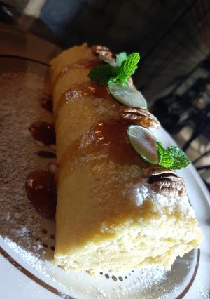 Una foto de Jelly roll de crema de limón