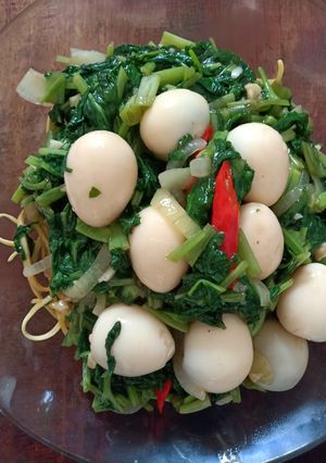 Foto resep Mie kangkung