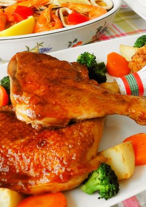 A picture of Roast Chicken for Christmas.