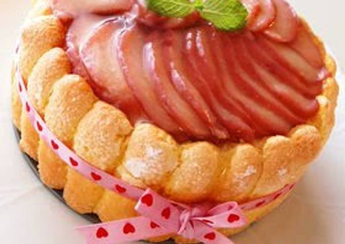Peach Bavarois Charlotte Cake