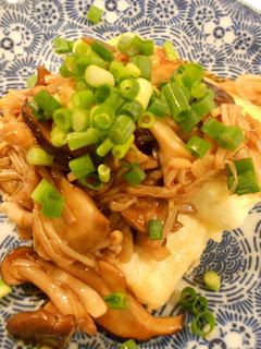A picture of Tofu Steak With Mushroom Sauce.
