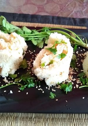 A picture of Sushi Dhokla.
