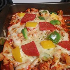 A picture of Cauliflower Pizza Casserole.