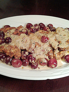 A picture of Chicken with Creamy Grape Sauce.