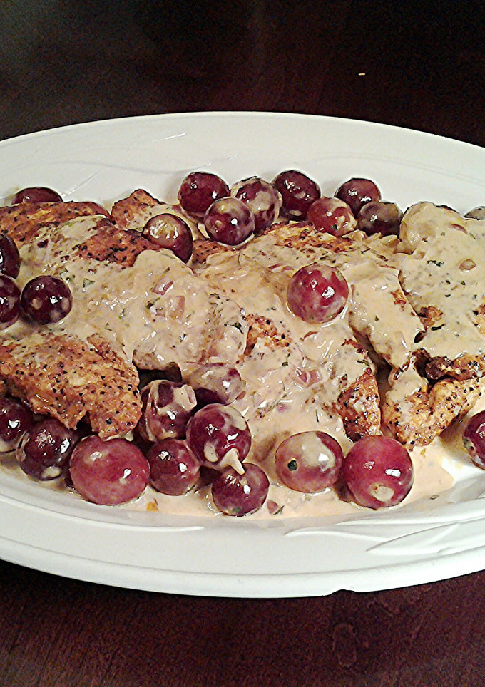 A picture of Chicken with Creamy Grape Sauce.