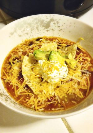 A picture of Simple Amazing Slow Cooker Tortilla Soup.