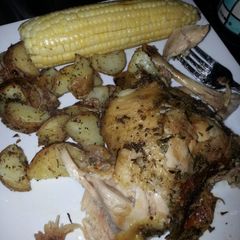 A picture of Rosemary garlic whole chicken.