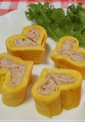 A picture of Kyaraben Side Item Heart Tamagoyaki.